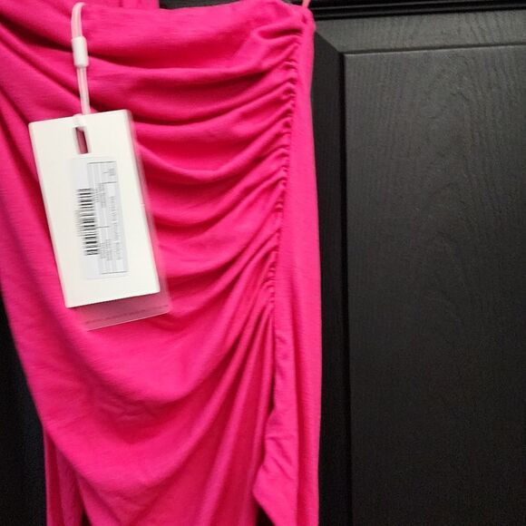 Endless Rose Sz. L New Fuchsia Shirred One Shoulder Bodysuit - Picture 7 of 13